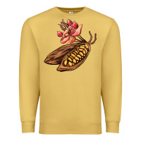 Antique Gold cacao beans and flowers Premium Sweatshirt - AdoDesignShop