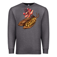 Charcoal Heather cacao beans and flowers Premium Sweatshirt - AdoDesignShop
