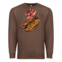 Chestnut cacao beans and flowers Premium Sweatshirt - AdoDesignShop