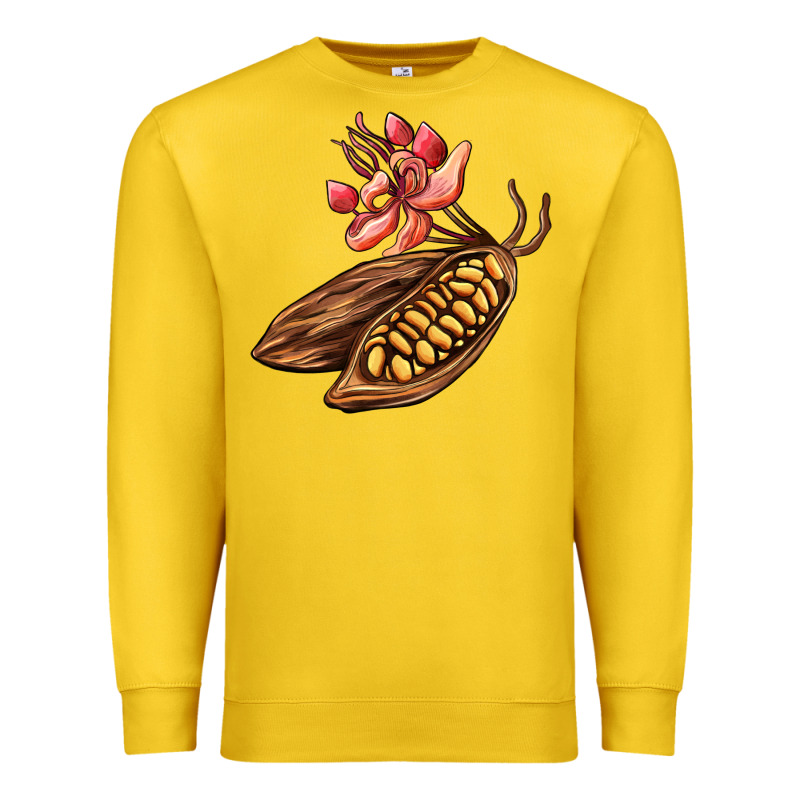 Cacao Beans And Flowers Premium Sweatshirt by AdoDesignShop | Teevron