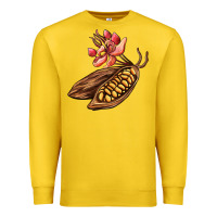 Lemon cacao beans and flowers Premium Sweatshirt - AdoDesignShop