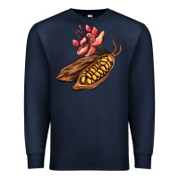 Navy cacao beans and flowers Premium Sweatshirt - AdoDesignShop