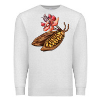 Oatmeal Heather cacao beans and flowers Premium Sweatshirt - AdoDesignShop