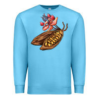Ocean Blue cacao beans and flowers Premium Sweatshirt - AdoDesignShop