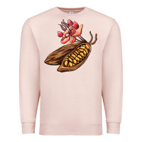 Pale Pink cacao beans and flowers Premium Sweatshirt - AdoDesignShop