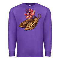 Purple cacao beans and flowers Premium Sweatshirt - AdoDesignShop