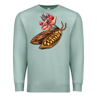 Seafoam cacao beans and flowers Premium Sweatshirt - AdoDesignShop