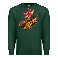 Sports Green cacao beans and flowers Premium Sweatshirt - AdoDesignShop