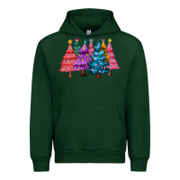 Forest Green christmas trees and lights Urban Hoodie - MaliasSmallBusiness