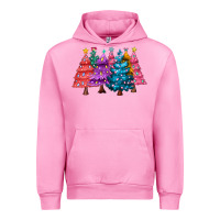 Fuchsia Pink christmas trees and lights Urban Hoodie - MaliasSmallBusiness