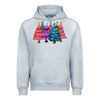Heather Grey christmas trees and lights Urban Hoodie - MaliasSmallBusiness
