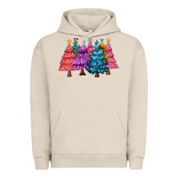 Pigment French Oak christmas trees and lights Urban Hoodie - MaliasSmallBusiness