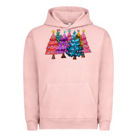 Pigment Salmon christmas trees and lights Urban Hoodie - MaliasSmallBusiness