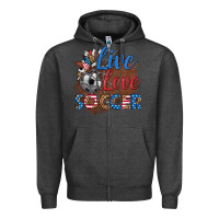 Charcoal Heather live love soccer Zipper Hoodie - HRA Design Shop
