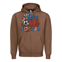 Chestnut live love soccer Zipper Hoodie - HRA Design Shop