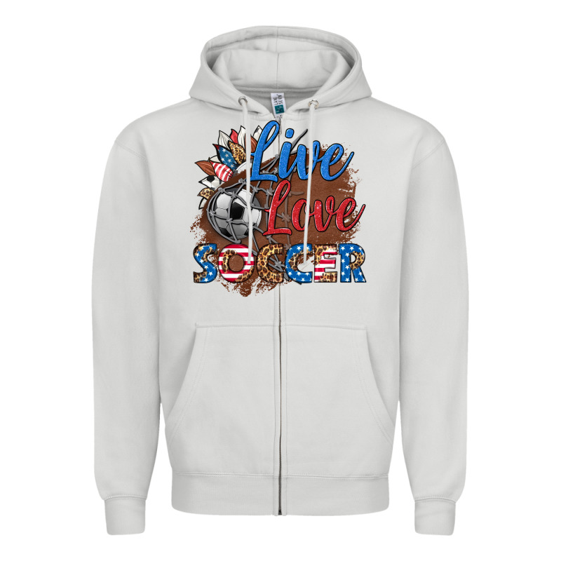 Live Love Soccer Zipper Hoodie by HRA Design Shop | Teevron