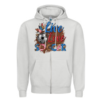 Dove Grey live love soccer Zipper Hoodie - HRA Design Shop