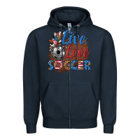Navy live love soccer Zipper Hoodie - HRA Design Shop