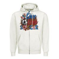 Oatmeal Heather live love soccer Zipper Hoodie - HRA Design Shop