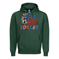 Sports Green live love soccer Zipper Hoodie - HRA Design Shop