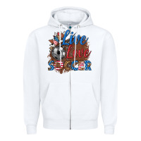 White live love soccer Zipper Hoodie - HRA Design Shop