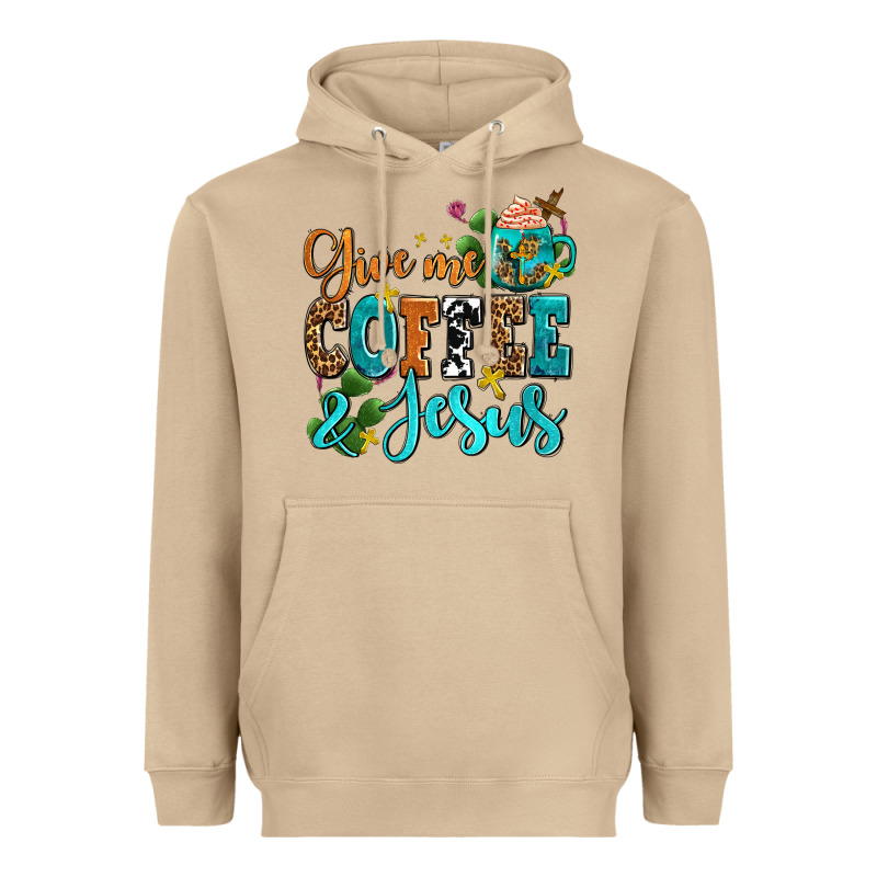 Gıve Me Coffee And Jesus Heavyweight Hoodie by AdoDesignShop | Teevron