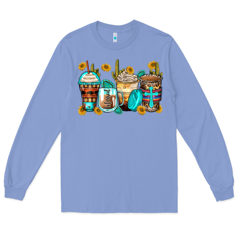 Blessed Coffee Cups Long Sleeve Tee by Zillion Design Studio | Teevron