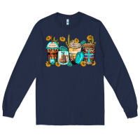 Navy blessed coffee cups Long Sleeve Tee - Zillion Design Studio