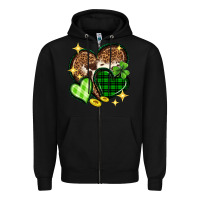 Black St. Patrick's Day hearts Zipper Hoodie - Neo Western