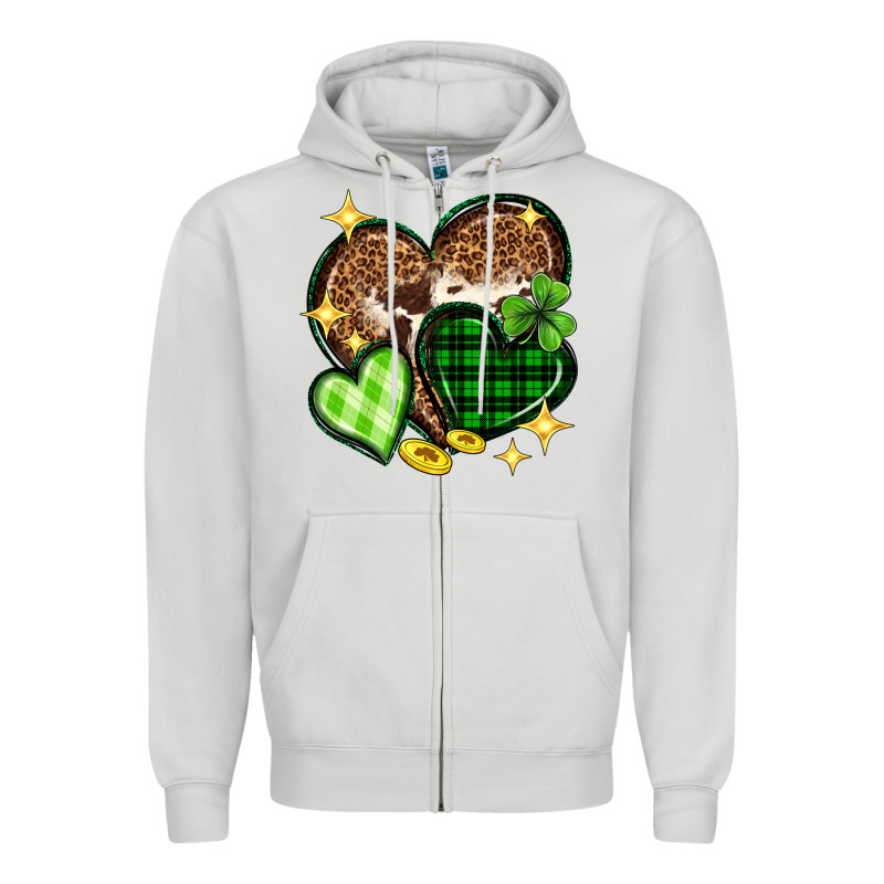 St. Patrick's Day Hearts Zipper Hoodie by Neo Western | Teevron