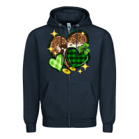 Navy St. Patrick's Day hearts Zipper Hoodie - Neo Western