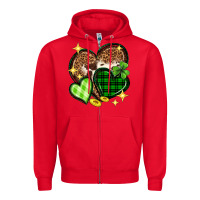 Red St. Patrick's Day hearts Zipper Hoodie - Neo Western