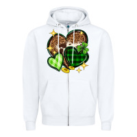 White St. Patrick's Day hearts Zipper Hoodie - Neo Western