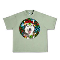 Oil Green Christmas Husky Urban Heavy Tee - RanaPortraitStore