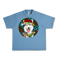 Pebble Blue Christmas Husky Urban Heavy Tee - RanaPortraitStore