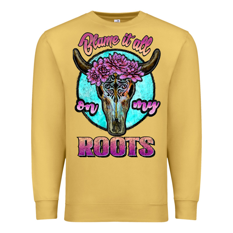 Blame It All On My Roots White Premium Sweatshirt by JahusDesignShop | Teevron