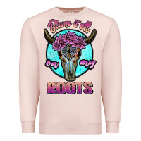 Pale Pink blame it all on my roots white Premium Sweatshirt - JahusDesignShop
