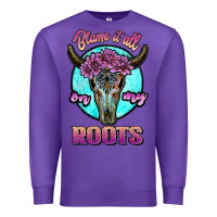 Purple blame it all on my roots white Premium Sweatshirt - JahusDesignShop
