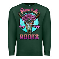 Sports Green blame it all on my roots white Premium Sweatshirt - JahusDesignShop