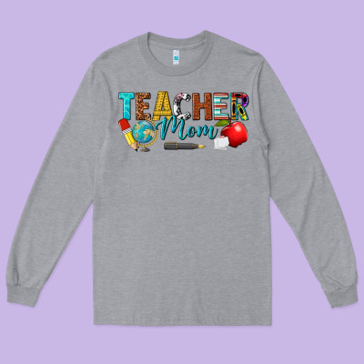 Teacher Mom Long Sleeve Tee Designed By Texasbilliewilder