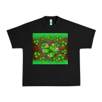 Black st.patricks heart shamrocks glitter Urban Heavy Tee - BarkalooDesign
