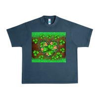 Midnight Navy st.patricks heart shamrocks glitter Urban Heavy Tee - BarkalooDesign
