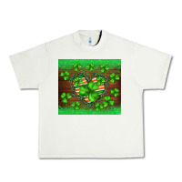 Pistachio st.patricks heart shamrocks glitter Urban Heavy Tee - BarkalooDesign