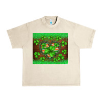 Sandshell st.patricks heart shamrocks glitter Urban Heavy Tee - BarkalooDesign
