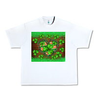 White st.patricks heart shamrocks glitter Urban Heavy Tee - BarkalooDesign