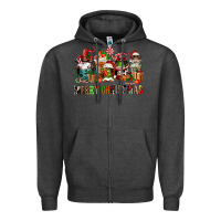 Charcoal Heather merry christmas coffee afro gnomies Zipper Hoodie - FaDigitalArtStudio