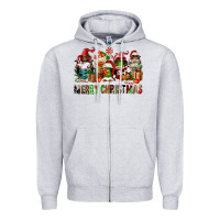 Heather Grey merry christmas coffee afro gnomies Zipper Hoodie - FaDigitalArtStudio
