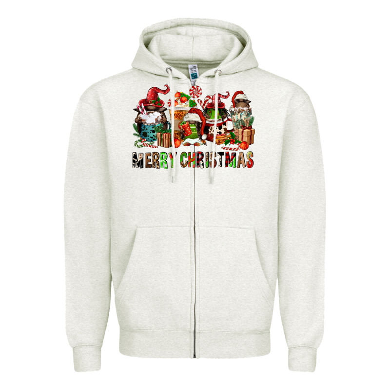 Merry Christmas Coffee Afro Gnomies Zipper Hoodie by FaDigitalArtStudio | Teevron