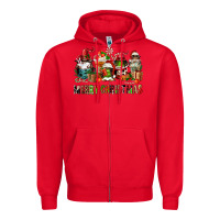 Red merry christmas coffee afro gnomies Zipper Hoodie - FaDigitalArtStudio
