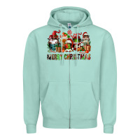 Seafoam merry christmas coffee afro gnomies Zipper Hoodie - FaDigitalArtStudio